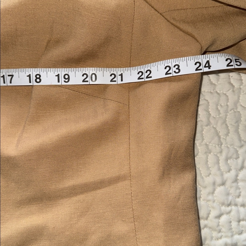 NWT Le Suit 3Pc Suit Elegant Tan Linen Blend Jacket Tank & Pants Sz 16W - Picture 4 of 16